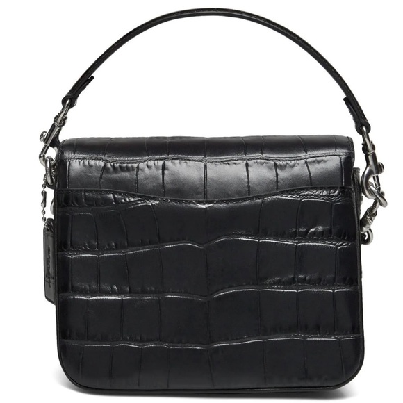 Coach Embossed Croc Leather Cassie Crossbody 19 Black with silver hardware NWT - Picture 5 of 17